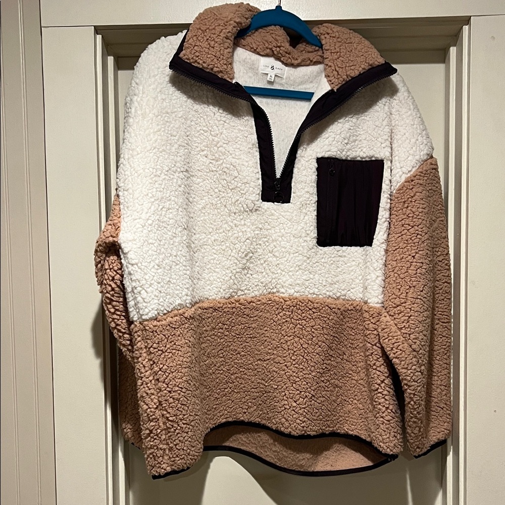Lou & Grey Color Block Sherpa Pullover
